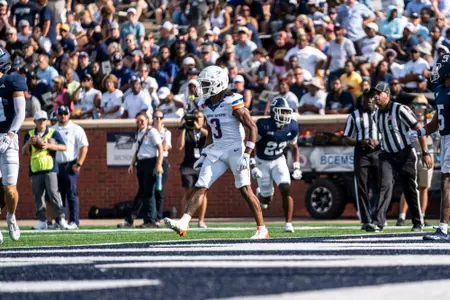 Latrell Caples celebrating a catch at Georgia Southern