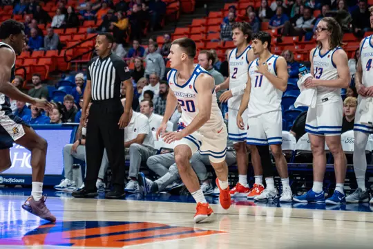 Brennan Ramirez runs to get open vs Corban