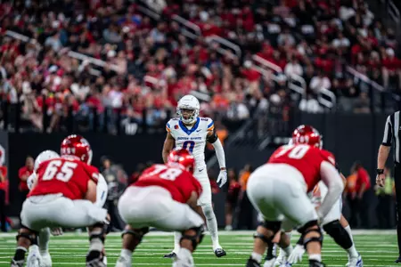 Boise State Football 2024 Game 7 vs UNLV at Allegiant Stadium. Photo by Kenna Harbison