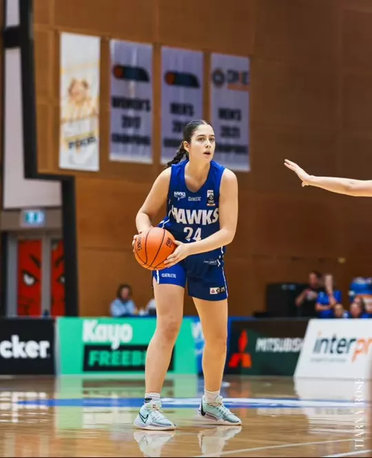 Libby Hutton playing for the Perry Lake Hawks