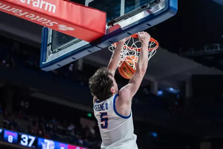 RJ Keene dunks basketball against Texas Southern