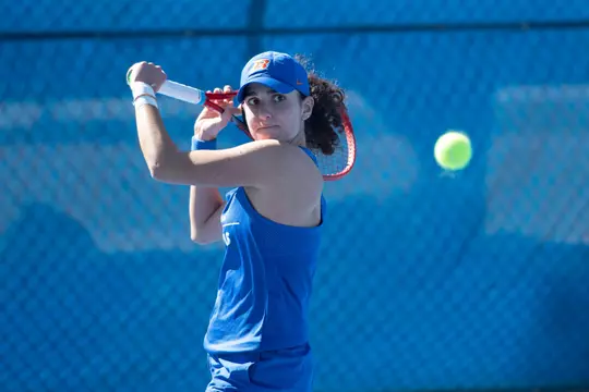 Joana Baptista hits a shot against San Jose State.