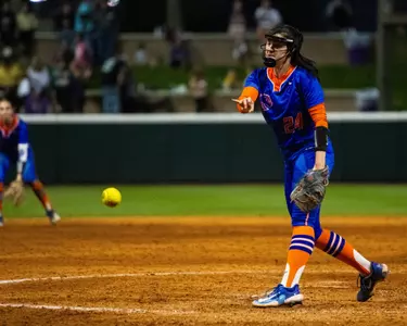 Taylor Caudill throws a pitch in Baton Rouge, La.