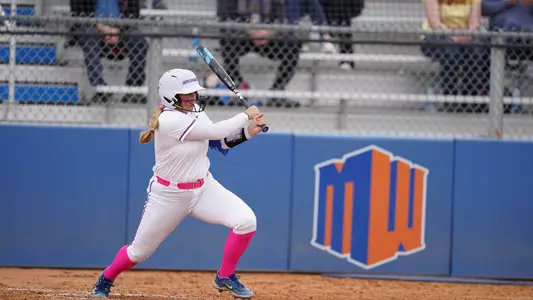 Mykenzie Hanna swinging a bat against San Jose State, March 30, 2024.