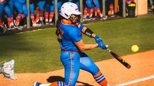 Alycia Flores hit a ball at the Maverick Invitational in Arlington, Texas.