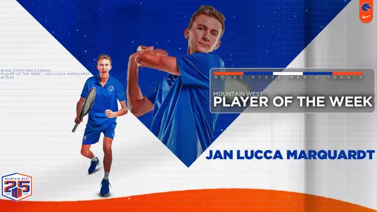 Jan Lucca Marquardt has been named the Mountain West Men's Tennis Player of the Week, April 17, 2024.