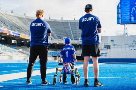 Boise State Football signs Weston Derrick of Team IMPACT.