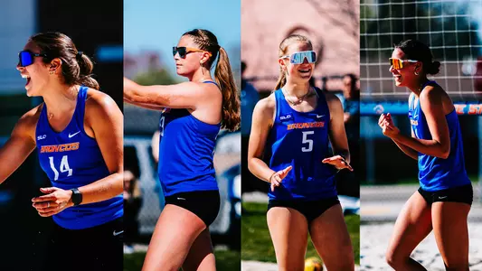 The four recipients of the SLC All-Academic Team