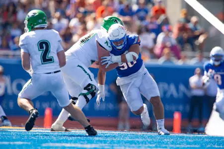 Braxton Fely, Boise State Football vs. North Dakota, John Kelly photo.