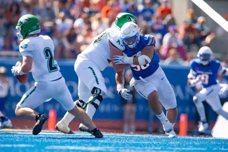 Braxton Fely, Boise State Football vs. North Dakota, John Kelly photo.