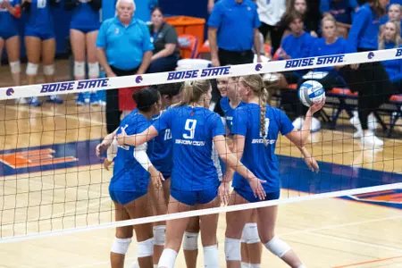 Kiersten Van Kirk, Boise State opposite hitter, in a 2023 match against South Dakota State.