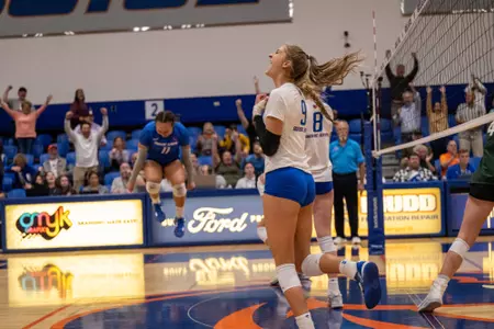 Kirsten Van Kirk, Boise State opposite hitter, in a 2023 match vs. Colorado State.