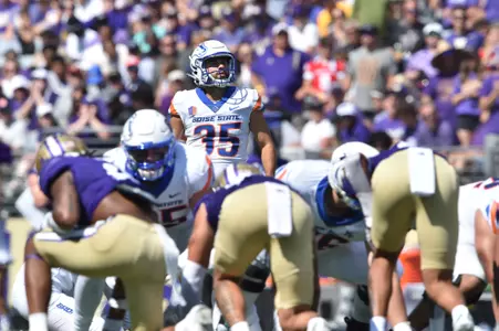 Jonah Dalmas in a game at No. 10/11 Washington in 2023.