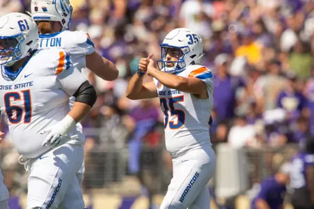 Jonah Dalmas in a game at No. 10/11 Washington in 2023.