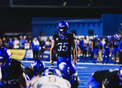 Jonah Dalmas, Boise State kicker, in a 2023 game vs. San Jose State.