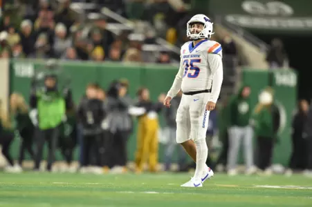 Jonah Dalmas, Boise State kicker, in a 2023 game at Colorado State.
