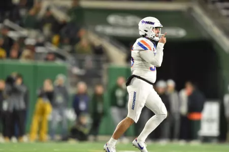 Jonah Dalmas, Boise State kicker, in a 2023 game at Colorado State.