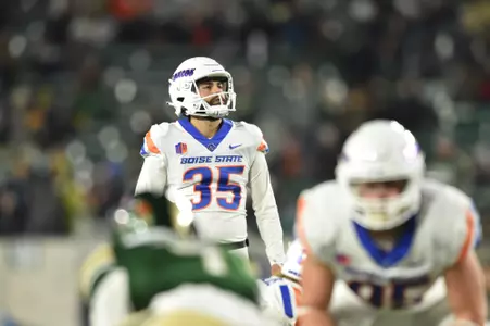 Jonah Dalmas, Boise State kicker, in a 2023 game at Colorado State.