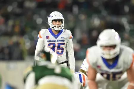 Jonah Dalmas, Boise State kicker, in a 2023 game at Colorado State.