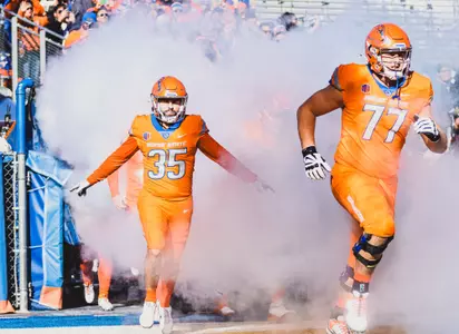 Jonah Dalmas, Boise State kicker, in a 2023 game vs. Wyoming