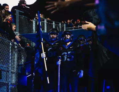 Jonah Dalmas, Boise State kicker, in a 2023 game vs. New Mexico.