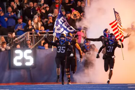 Jonah Dalmas, Boise State kicker, in a 2023 game vs. New Mexico.