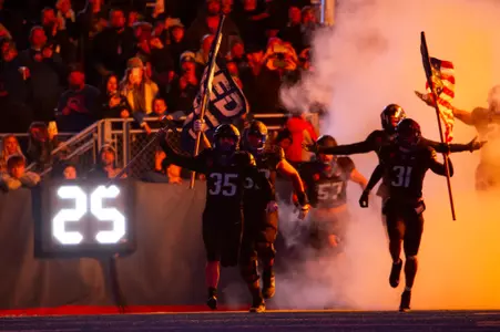 Jonah Dalmas, Boise State kicker, in a 2023 game vs. New Mexico.