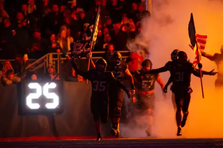 Jonah Dalmas, Boise State kicker, in a 2023 game vs. New Mexico.