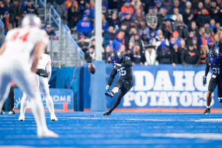 Jonah Dalmas, Boise State kicker, in a 2023 game vs. New Mexico.