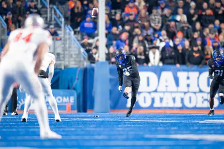 Jonah Dalmas, Boise State kicker, in a 2023 game vs. New Mexico.