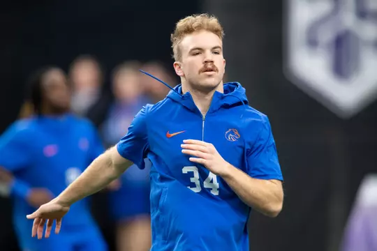 Alexander Teubner warming up ahead of the Mountain West Championship