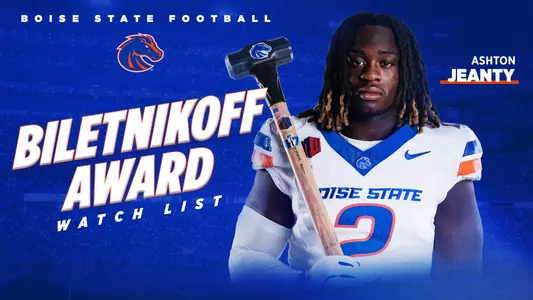 Biletnikoff Award Watch List: Ashton Jeanty holding Dan Paul Hammer