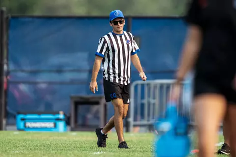 A look at some of the football support staff members working during a fall camp practice. Photo by Kenna Harbison