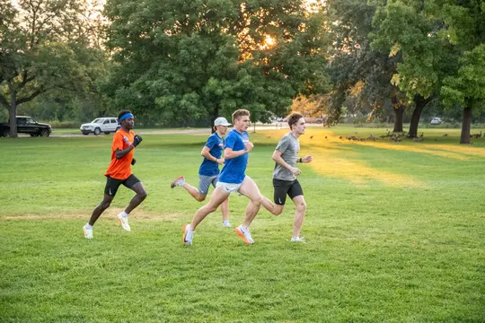 Members of the men's Boise State Cross Country team during a 2024 Practice at Ann Morrison Park. Photo by Nick Gruber