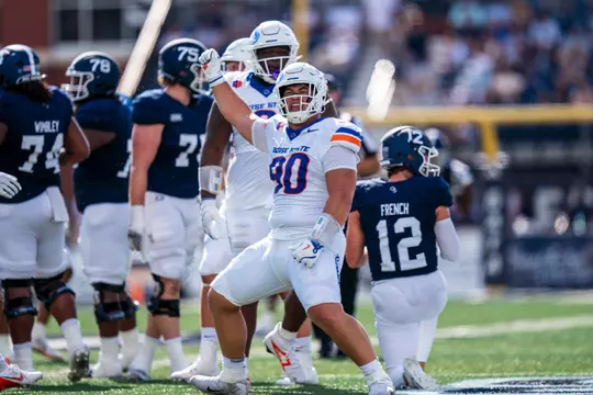 Boise State Football 2024 Game 1 vs Georgia Southern at Allen E. Paulson Stadium. Braxton Fely (90). Photo by Kenna Harbison