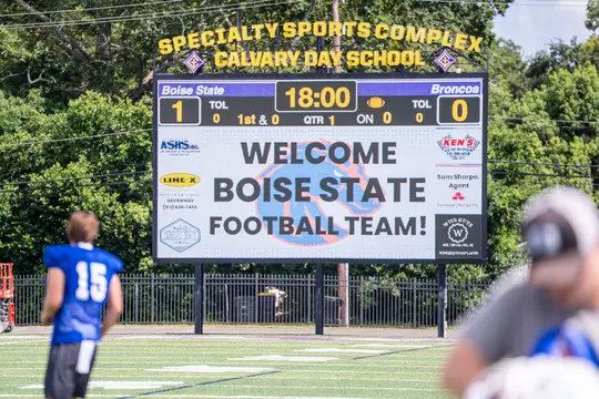 Boise State 2024 Football Fall Camp Practice No. 25 at Calvary Day Sschool Specialty Sports Complex. Photo by Kenna Harbison