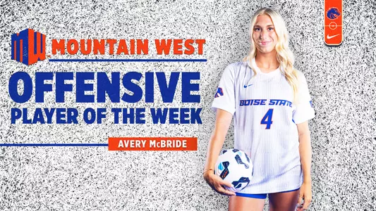 Mountain West Offensive Player of the Week graphic for Avery McBride.