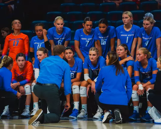 Team huddle on the bench at Arizona