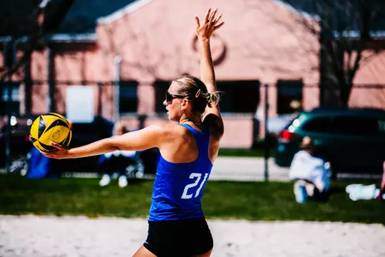 Lily Patock preparing to serve