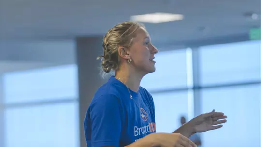 Lily Patock speaking at BroncoBOLD HS Ambassador event