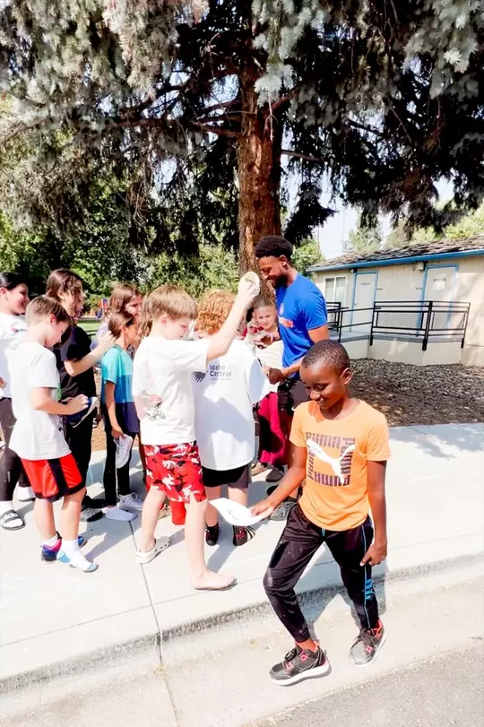 Markel Reed volunteering at recess