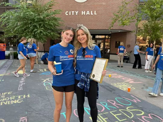 Stephanie and Elliot Donaldson at 2024 Chalk the Walk