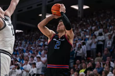 Tyson Degenhart takes jump shot versus Utah State