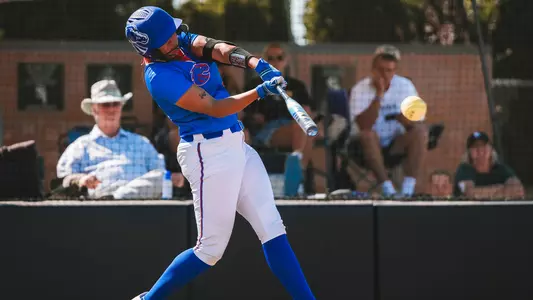 Makenzie Butt hits a ball during a fall 2024 softball game.