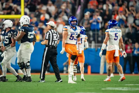 Marco Notarainni celebrating during the 2024 Fiesta Bowl