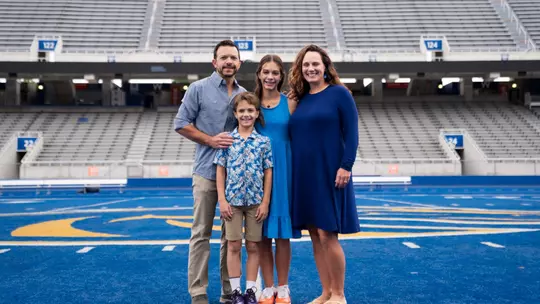 Boise State Football Coaching Staff Family Photos 2024 at Albertsons Stadium. Photo by Kenna Harbison