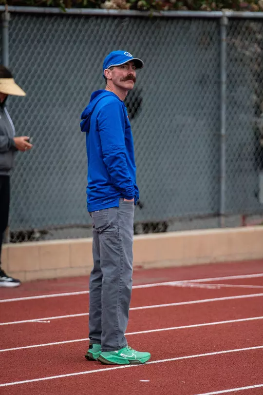 Pat McCurry coaching at the 2025 Bryan Clay Invitational