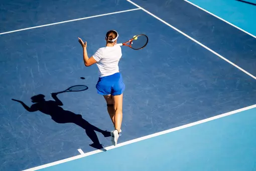 Carla Grignac hitting a forehand