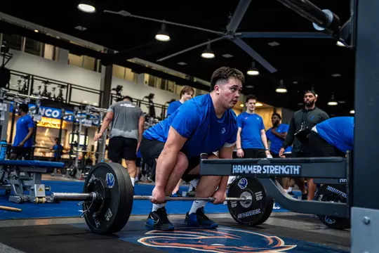 Boise State Football 2025 Winter Lift. Photo by Kenna Harbison