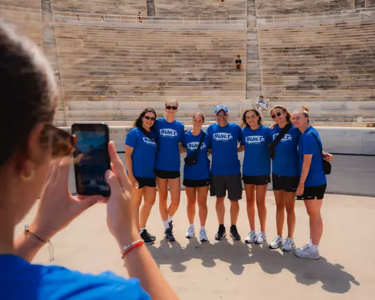 WBB seniors and Eric Kile at Greece